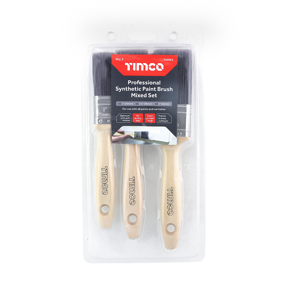 TIMCO Professional Synthetic Paint Brush Mixed Set - 3pcs